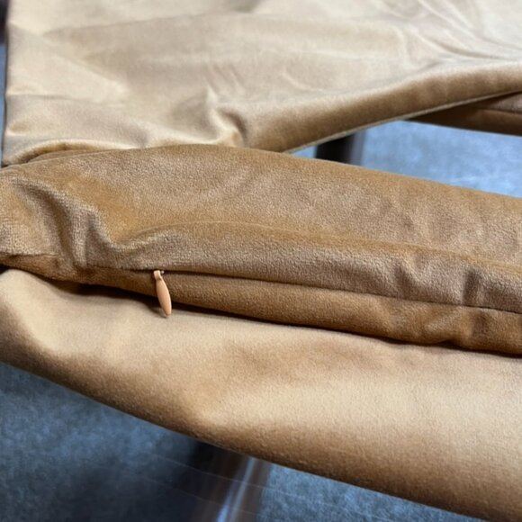 Set of Three (3) Fall Gold Velvet Rectangle Pillow Covers. Approx 11 x 19" - Picture 1 of 5